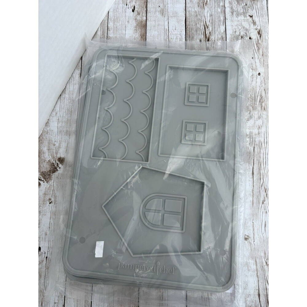 Pampered Chef Gingerbread House Silicone Cookie Mold 2-Piece Set #1001362